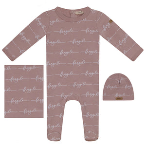 Fragile Mauve Fragile Print Layette Set