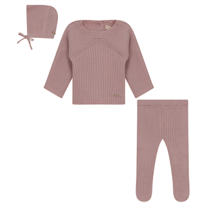 Fragile Bebe Baby Pink Knit 3 Piece Set
