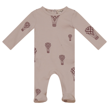 Load image into Gallery viewer, Bebe Bella Dark Almond/Rose Checkered Hot Air Balloon Stretchie
