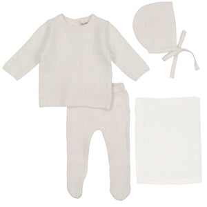Bee & Dee White Knit 4 Piece Set (perfect for bris)