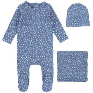 Analogie by Lil Legs Marine/White Floral Layette Set