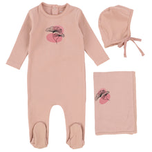 Load image into Gallery viewer, Bee &amp; Dee Pale Mauve Small Print Abstract Collection Layette Set
