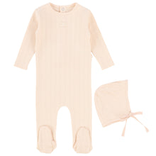 Load image into Gallery viewer, Bee &amp; Dee Blush Dainty Pointelle Collection Stretchie with Bonnet
