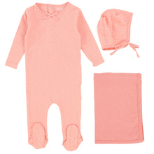 Load image into Gallery viewer, Bee &amp; Dee Coral Blush Small Pointelle Collection Layette Set
