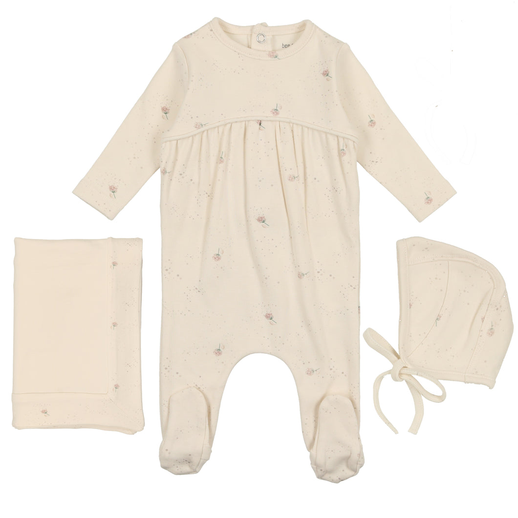 Bee & Dee White Wishing Flower Print Collection Layette Set