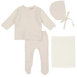 Bee & Dee White Knit 4 Piece Set (perfect for bris)