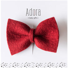 Load image into Gallery viewer, Adora Baby Wool Bow Clip- Crimson Red
