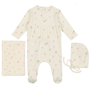 Bee & Dee Girl Print Floral Dot Collection Layette Set
