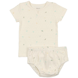 Bee & Dee Boy Print Floral Dot Collection Two Piece Short Set
