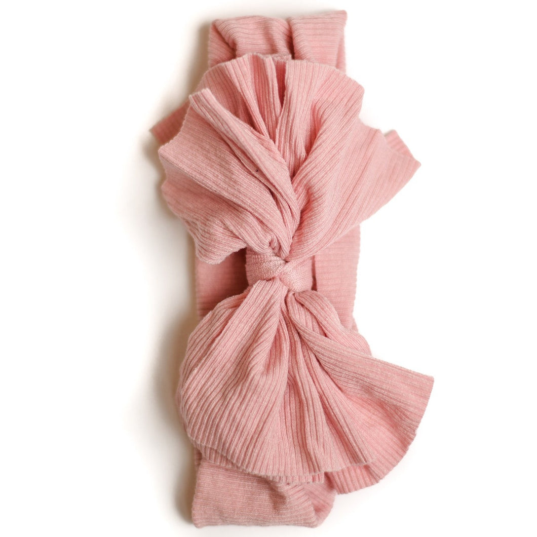 Niccesories Pink Butter Soft Baby Bow Headband