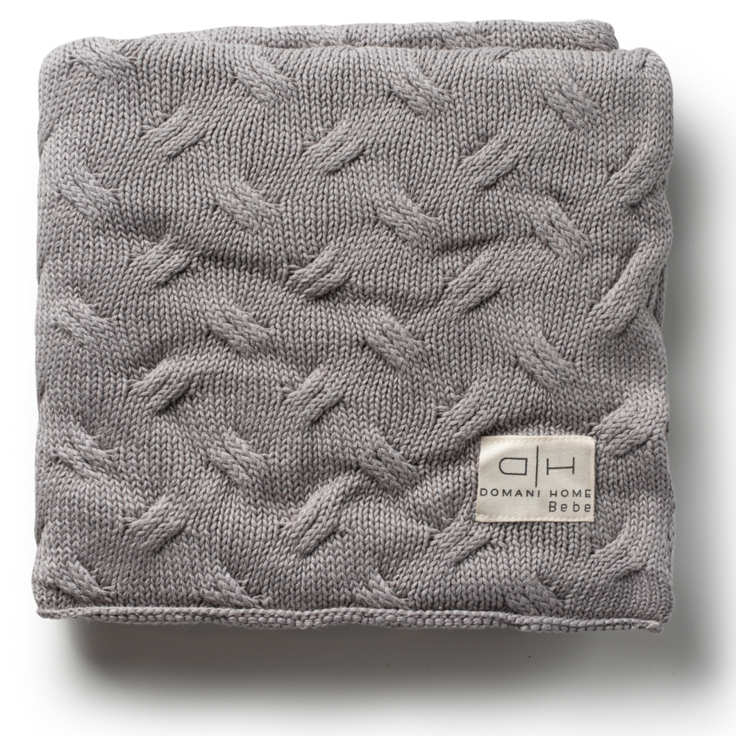 Domani Home Waves Gray Baby Blanket