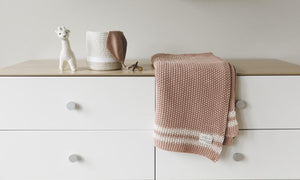 DOMANI HOME PINK SHELL STRIPED BABY BLANKET