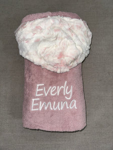 Zandino Chloe Mauve/Snowy Rose Oversized Hooded Towel