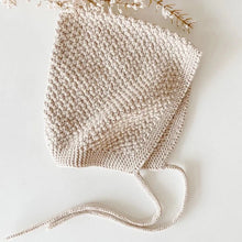 Load image into Gallery viewer, Luca Elle Oatmeal Knitted Baby Bonnet
