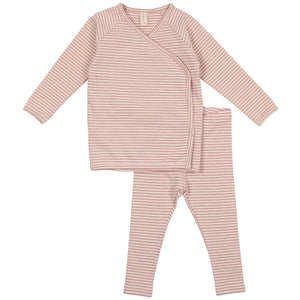 Lilette by Lil Legs Heather Pink Stripe Lounge Set