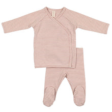 Load image into Gallery viewer, Lilette by Lil Legs Heather Pink Stripe Lounge Set
