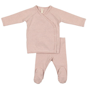 Lilette by Lil Legs Heather Pink Stripe Lounge Set