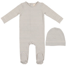 Load image into Gallery viewer, Lilette by Lil Legs Blue Stripe Signature Striped Stretchie and Beanie
