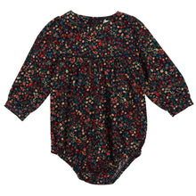 Load image into Gallery viewer, Analogie by Lil Legs Navy Floral Luxe Romper
