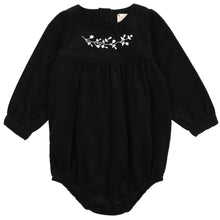 Load image into Gallery viewer, Analogie by Lil Legs Black Luxe Romper

