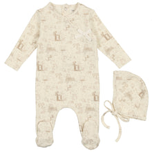 Load image into Gallery viewer, Bee &amp; Dee Soft Taupe Toile Collection Stretchie and Bonnet
