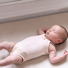 Load image into Gallery viewer, UnderNoggi Mauve + White Ribbed Baby Undershirt- Girls

