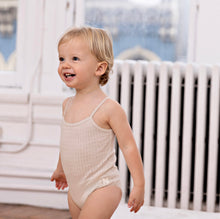 Load image into Gallery viewer, UnderNoggi Natural + White Pointelle Baby Undershirt- Boys
